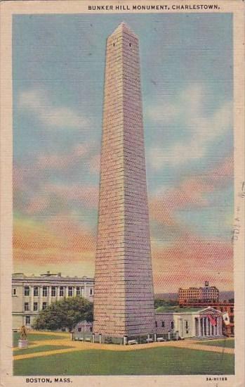 Massachusetts Boston Bunker Hill Monument Charlestown 1952