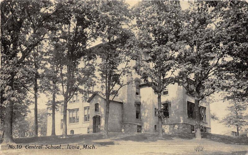 A56/ Ionia Michigan Mi Postcard 1916 No 10 Central School Building