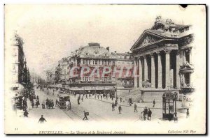 Old Postcard Brussels Stock Exchange and the Boulevard Anspach