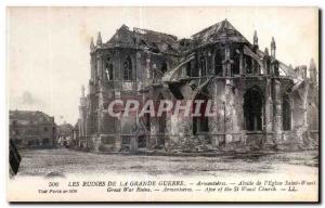 Old Postcard Ruins of the Great War I Armentieres Apse of Eglise Saint Waast ...