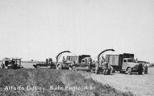 J82/ North Platte Nebraska RPPC Postcard c40-50s Alfalfa Cutting Farm  425