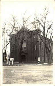 Tecumseh MI Methodist Episcopal Church Real Photo Vintage Postcard