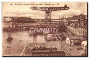 Brest - Military Port - taking view of the Grand Bridge boats - Old Postcard