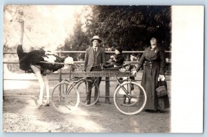 South Pasadena California CA Postcard RPPC Photo Cawston Ostrich Children c1910s