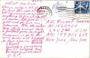 Real Photo Postcard Lembke Hall Valparaiso University in Valparaiso, Indiana