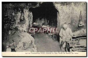 Old Postcard Army Health On the forehead french ambulance in a cave in the & ...