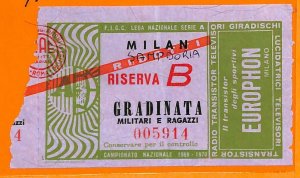 C1873 Old FOOTBALL MATCH TICKET - 1969-70 MILAN VS SAMPDORIA-