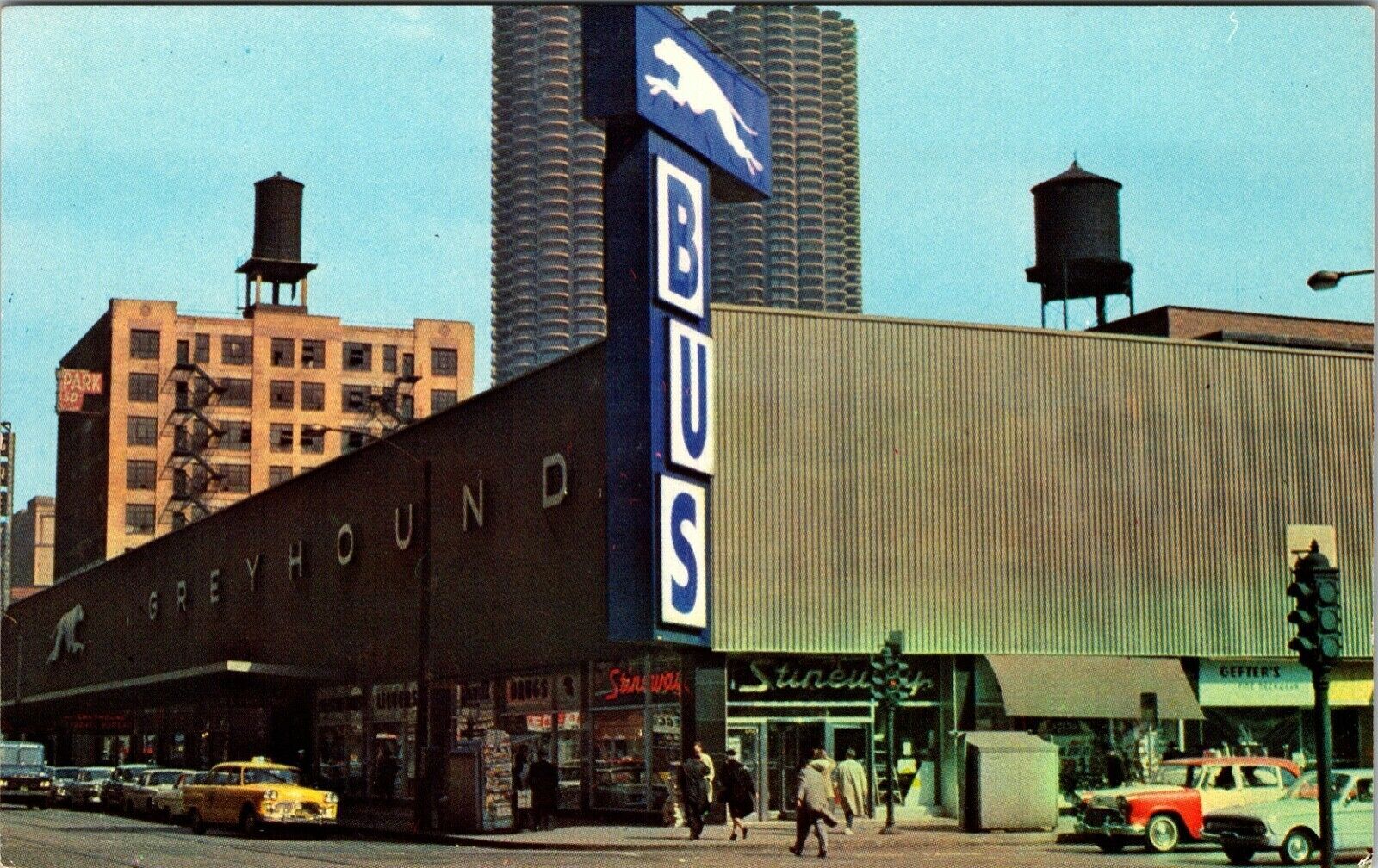 Greyhound Bus Terminal Depot Chicago Vintage Postcard C. 1970's
