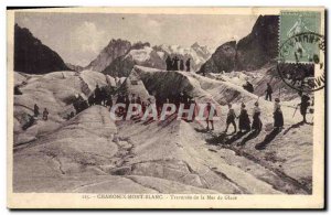 Postcard Old Mountain Chamonix Traversee of sea ice