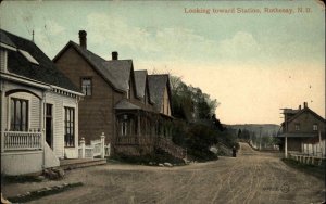 Rothesay New Brunswick NB View Toward Railroad Train Station Depot c1910 PC