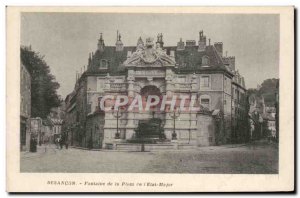 Old Postcard Besancon Fountain Square of & # 39Etat Major