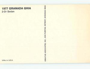 Unused 1977 car dealer ad postcard FORD GRANADA GHIA 2 DOOR SEDAN o8455@