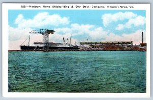 1920's NEWPORT NEWS VIRGINIA VA SHIPBUILDING & DRY DOCK COMPANY ANTIQUE POSTCARD