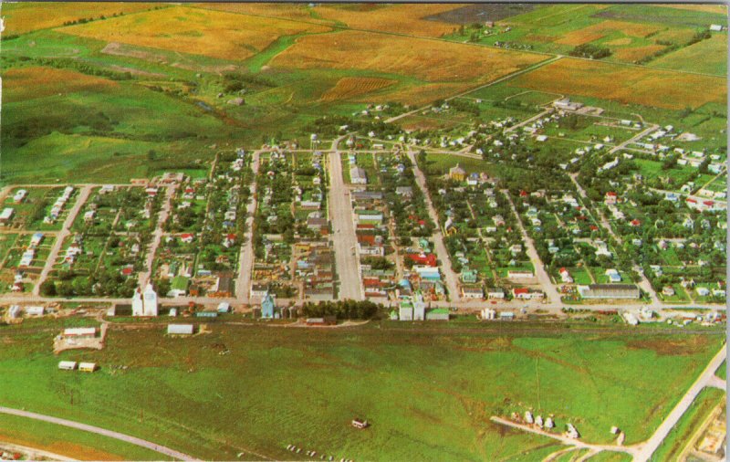 Melita Manitoba MB Aerial View Vintage Postcard H17