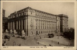 New York City NYC Customs House Rotary Real Photo Vintage Postcard