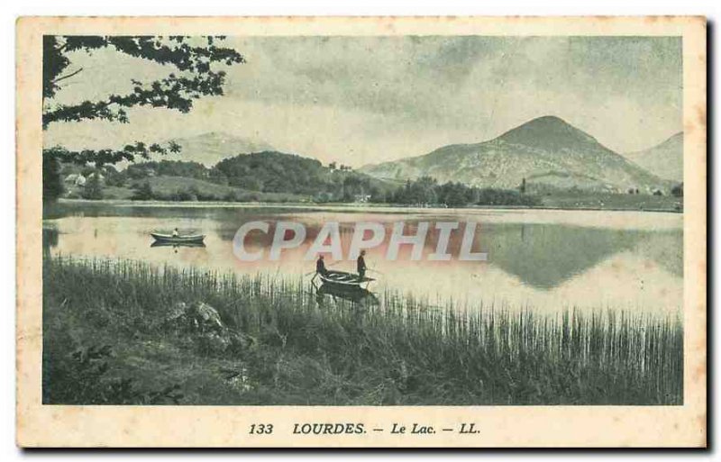 Old Postcard Lourdes Lake