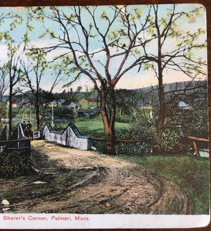 Postcard Bridge At Sherer's Corner, Palmer, Massachusetts 1909 Postmark