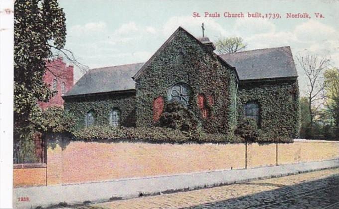 Virginia Norfolk St Pauls Church Built 1739