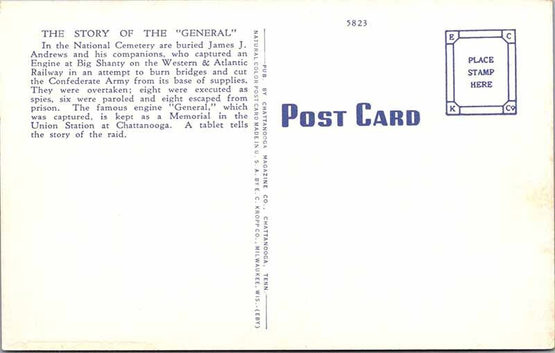 Postcard TRAIN SCENE Chattanooga Tennessee TN AL0194