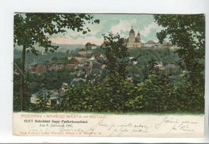 443427 Czech 1906 Noveho Mesta nad Metuji Sokol slet RPPC austrian stamp