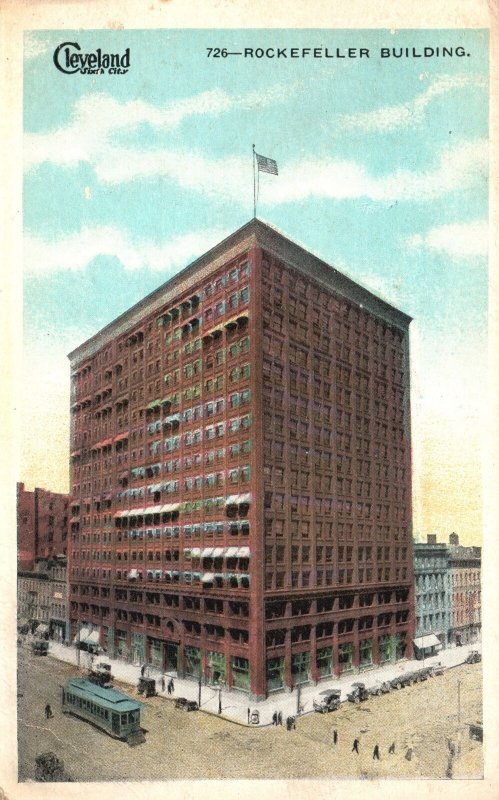 Vintage Postcard Prospect View Of Rockefeller Building Landmark Cleveland Ohio 