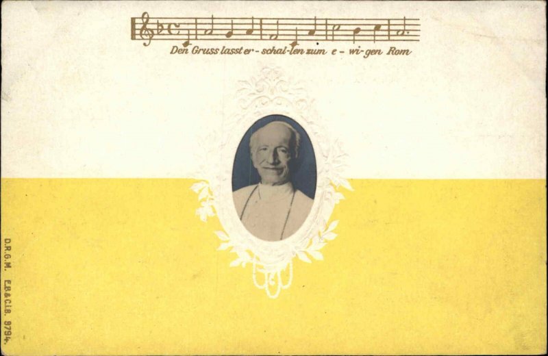 VATICAN CATHOLIC FLAG Pope Leo XIII RPPC INSET Antique Postcard