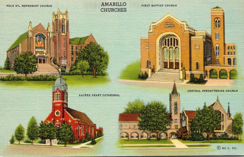 Texas Amarillo Churches Multi View Curteich