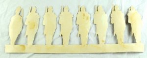 1870's-80's Die Cut Civil War Paper Toy Soldiers Uncut Strip 4 1/4 X 11 1/2  
