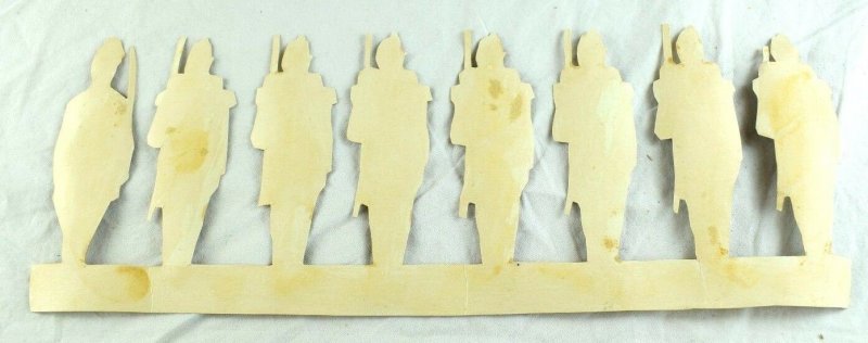 1870's-80's Die Cut Civil War Paper Toy Soldiers Uncut Strip 4 1/4 X 11 1/2  
