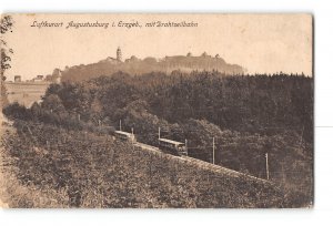 Augustusburg Germany Postcard 1924 Luftkurort General View Cable Cars