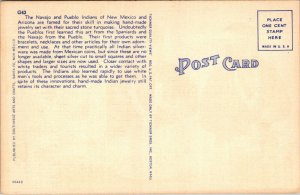 Indian Silversmiths Making Jewelry Linen Postcard