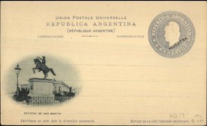 Buenos Aires? Argentina c1880s-90s Postal Card w/ Image ESTATUA DE SAN MARTIN