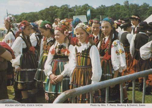 Polish Poland Costume Visitors to Exhibition Essex Womens Institute Postcard