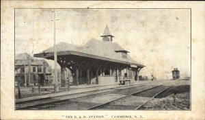 Cambridge New York NY RR Train Station Depot D&H c1905 Postcard