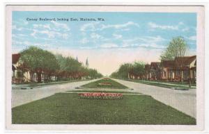 Carney Boulevard Marinette Wisconsin 1920s postcard