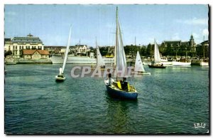 Modern Postcard Deauville Trouville The yachts in the harbor and Trouville Ca...