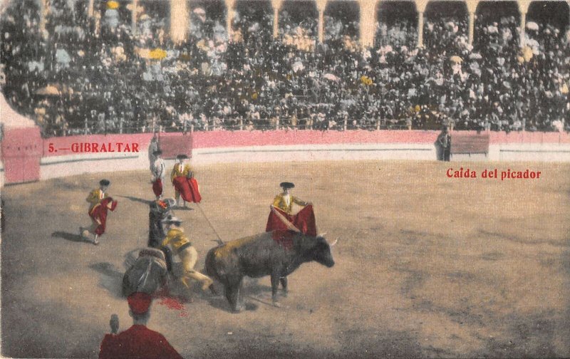 US3090 Spain Gibraltar Bull Fight Arena Postcard corrida