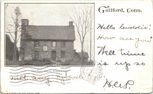 Postcard CT Guilford Old Stone House Erected in 1639 Pub. C. H. Pease 1904 V205
