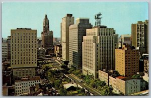 Baltimore Maryland 1960s Postcard Aerial View Downtown Skyline