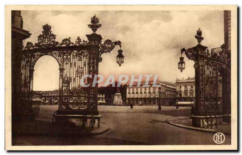 Old Postcard Nancy Place Stanislas Grids Jean Lamour