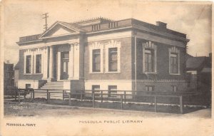 F80/ Missoula Montana Postcard 1907 Public Library Building