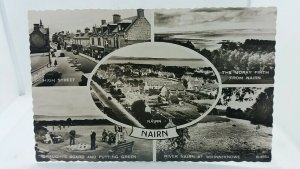 Vintage Rppc Postcard Nairn Multiview Aerial View High Street Draughts Board etc