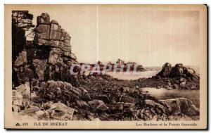 Old Postcard Ile de Brehat The Rocks and Pointe Guersido