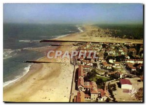 Postcard Modern Capbreton General view of the beach with the pier at the beac...