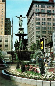  Fountain Square Cincinnati Ohio Tyler Davidson Henry Probasco Postcard Vintage