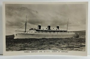 RPPC Steamship Furness Bermuda Line, Q.T.E.V. Quess of Bermuda Photo Postcard Q2