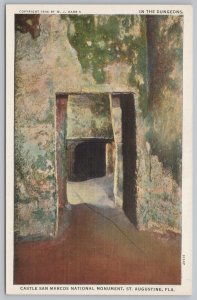 Linen~Castle San Marcos Monument Dungeons St Augustine FL~Vintage Postcard