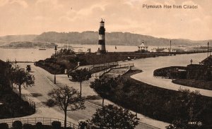 Vintage Postcard Aerial View Plymouth Hoe From Citadel Devon England