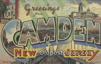 Camden, New Jersey, USA Large Letter Town Unused 