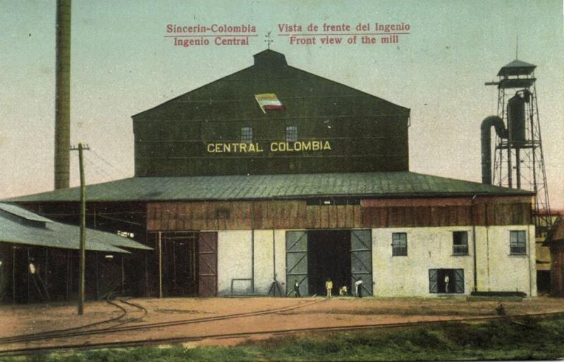 colombia, SINCERIN, Ingenia Central, Front View Sugar Mill, Railway (1910s) 